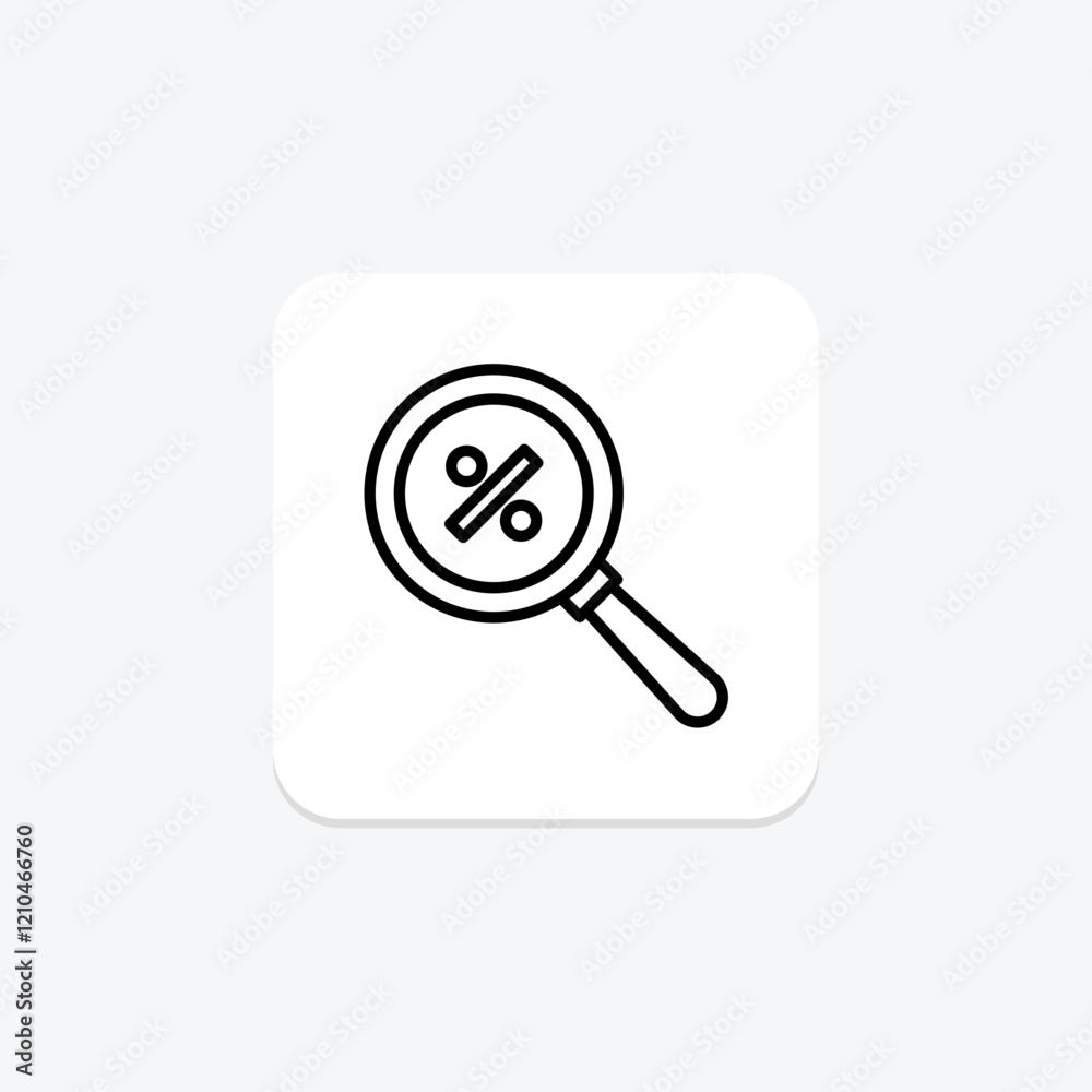 Discount Search line icon, vector, pixel perfect, illustrator file Discount Search line icon, vector, pixel perfect, illustrator file