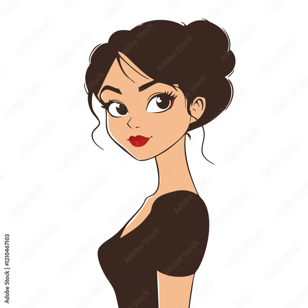 Cartoon Woman Profile Illustration. Vector Image Cartoon Woman Profile Illustration. Vector Image