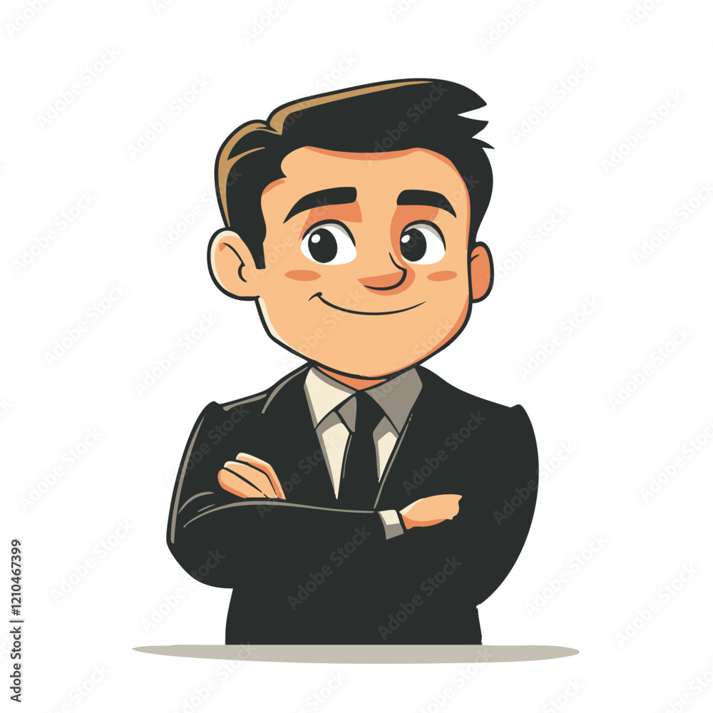 Confident Businessman Cartoon Illustration. Vector Image Confident Businessman Cartoon Illustration. Vector Image
