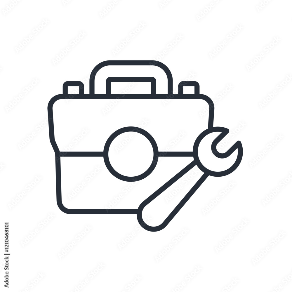 Toolbox icon. vector.Editable stroke.linear style sign for use web design,logo.Symbol illustration. Toolbox icon. vector.Editable stroke.linear style sign for use web design,logo.Symbol illustration.