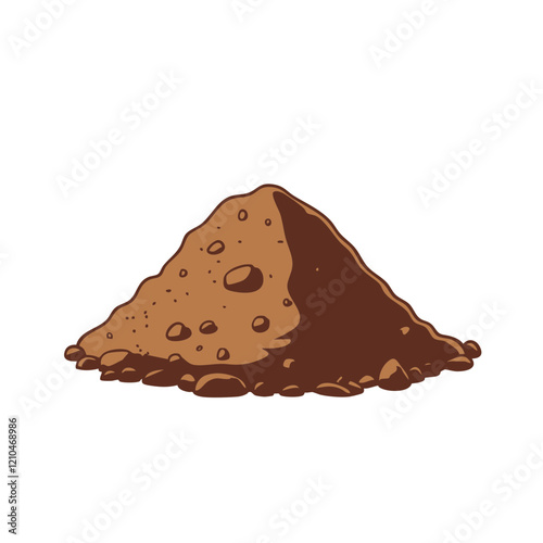 Pile of soil with rocks illustration. Vector Image