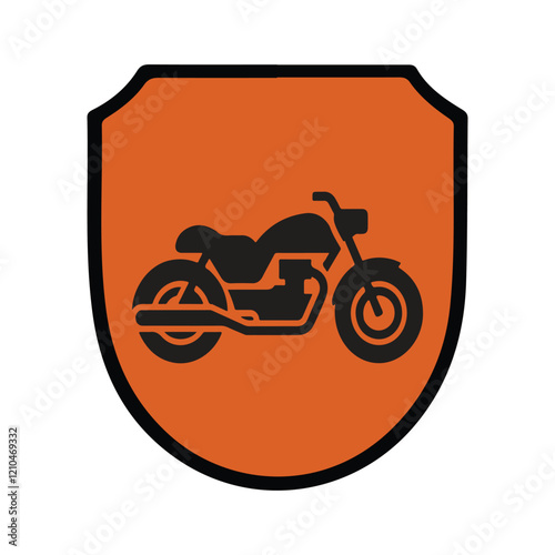 Shield Vintage color with typography bike, and rose icon. Badges shape logo collections—shield shape sign Vector illustration. Vintage symbol concept. protection sign isolated design. 