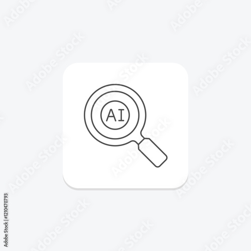 AI Search thinline icon, vector, pixel perfect, illustrator file photo