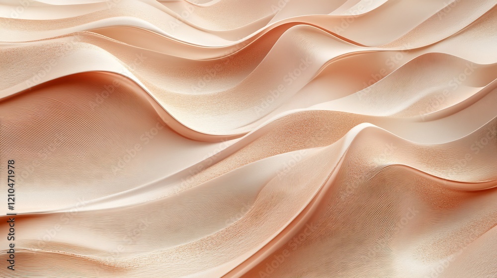 Fototapeta premium Abstract Peach Waves: A Textured Dream