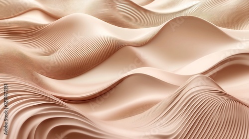 Abstract Beige Waves: A Study in Smooth Curves and Subtle Light