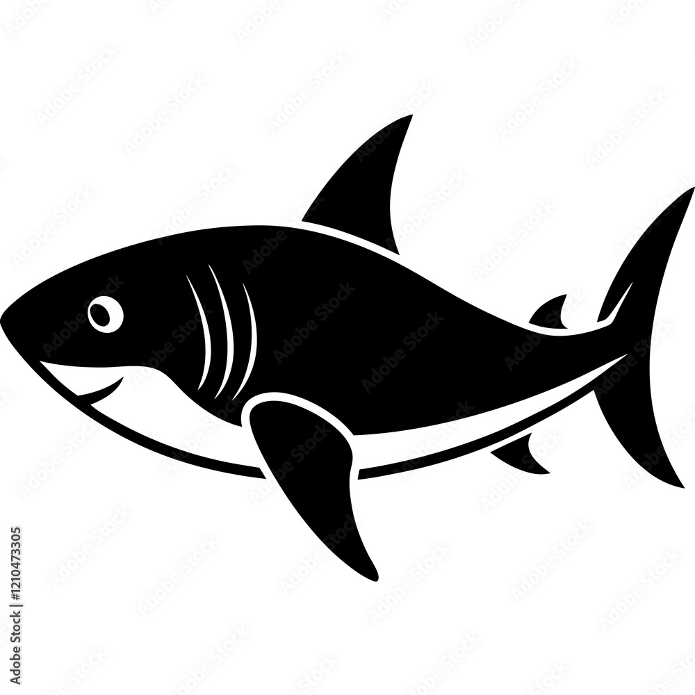 Fototapeta premium shark silhouette vector illustrator