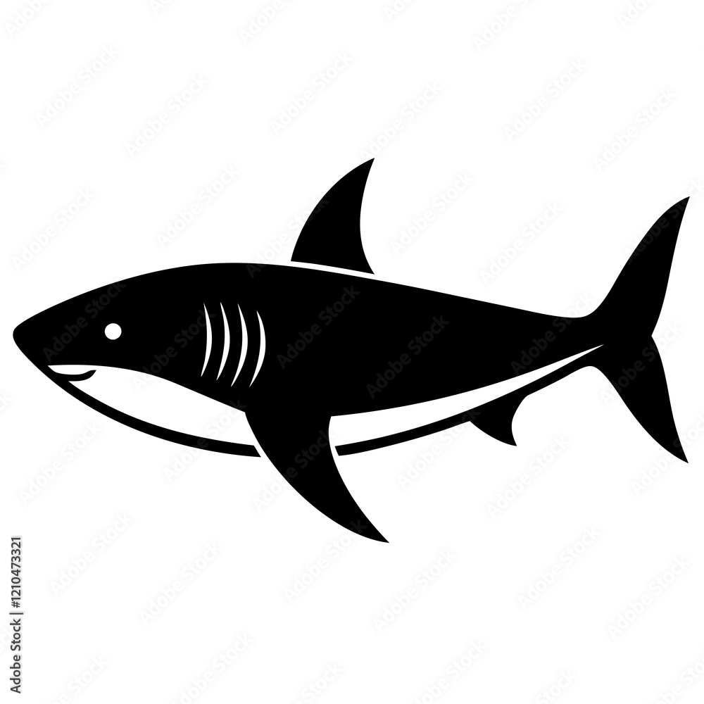 Fototapeta premium shark silhouette vector illustrator