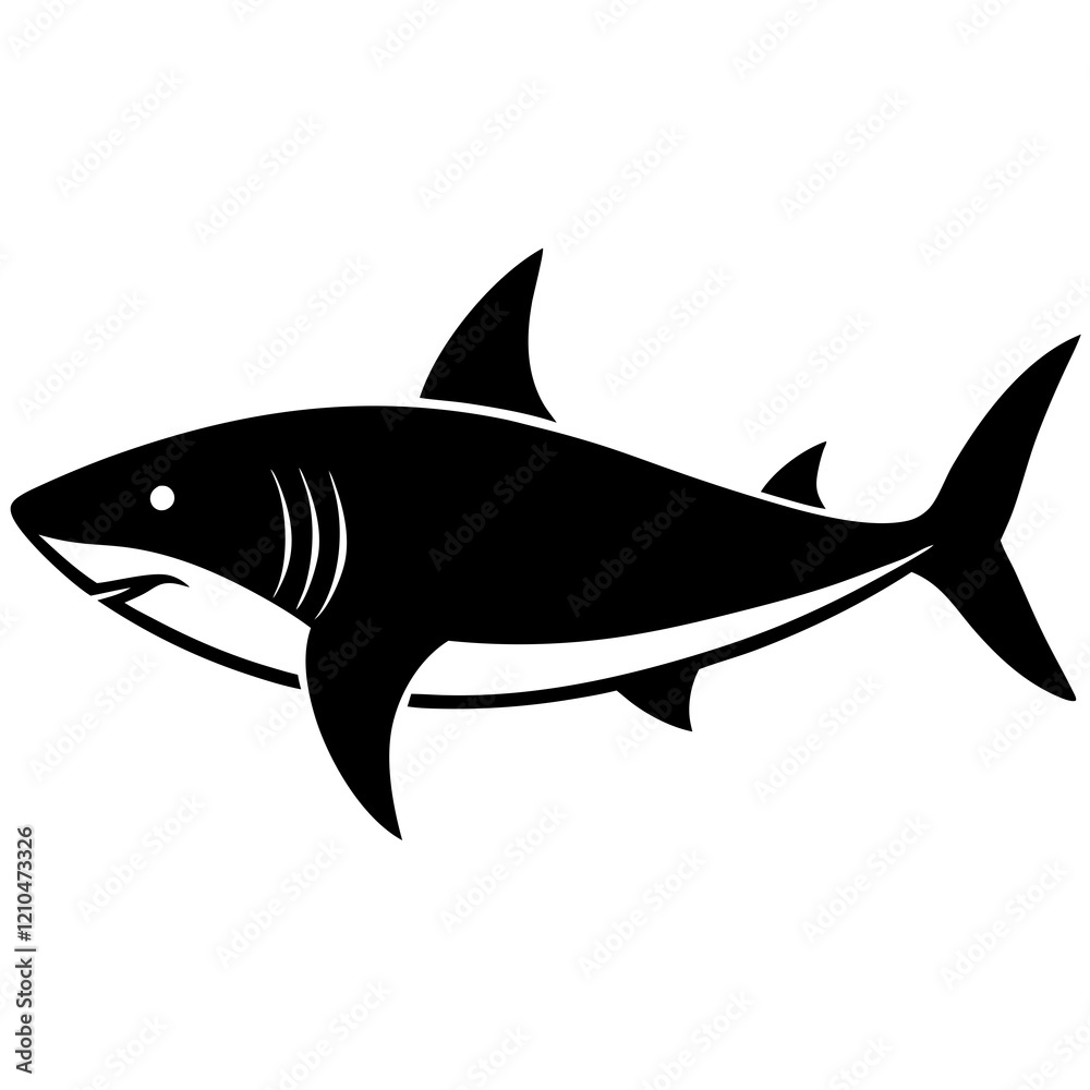 Obraz premium shark silhouette vector illustrator
