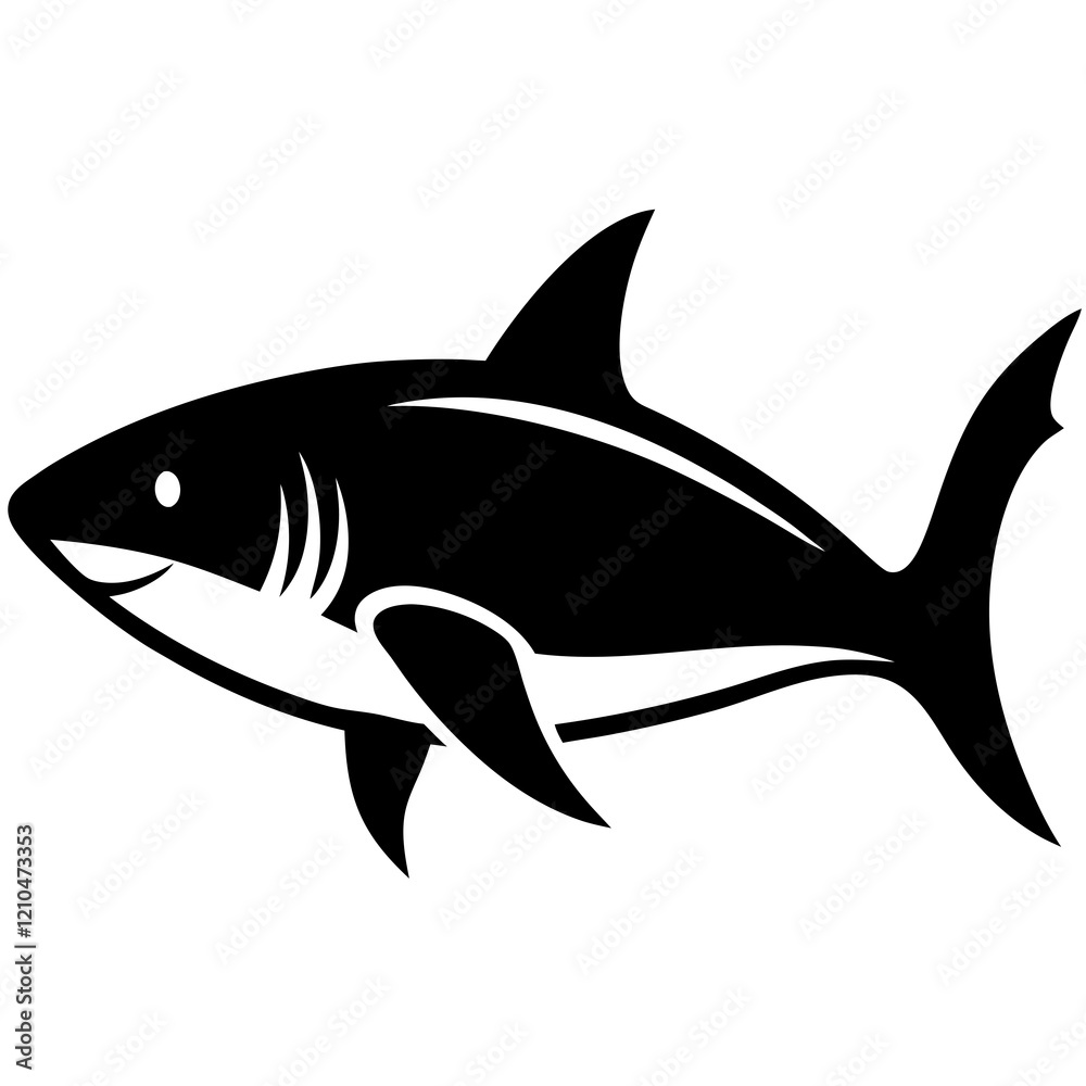 Fototapeta premium shark silhouette vector illustrator