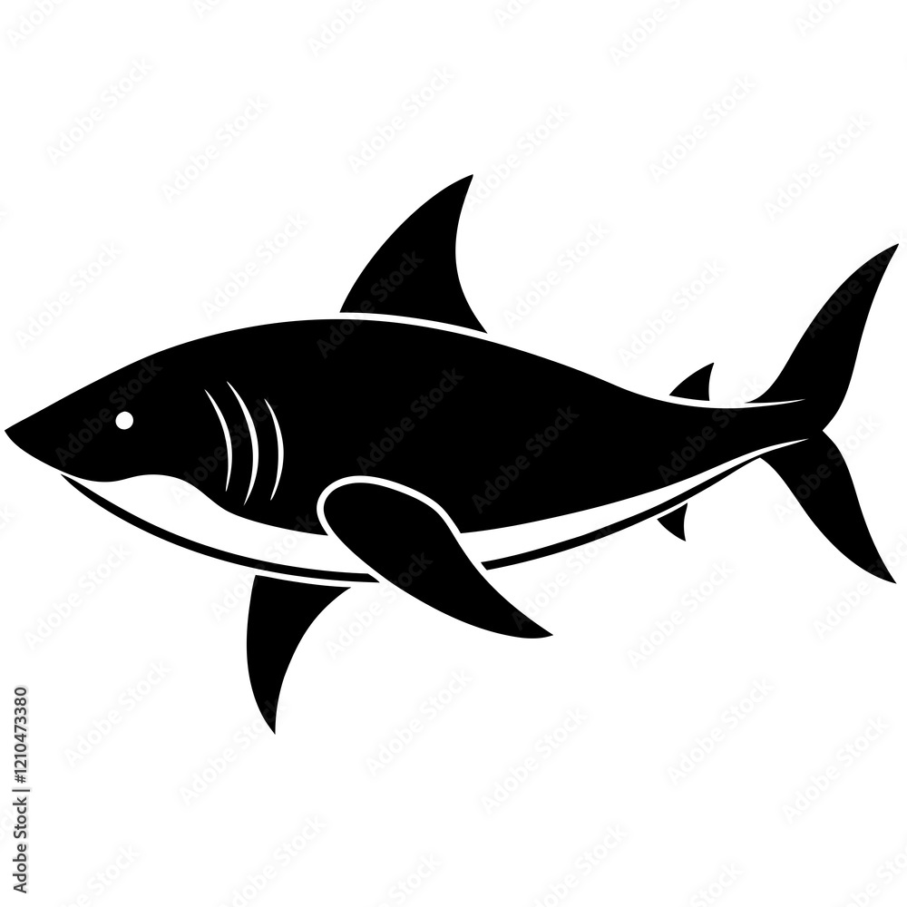 Fototapeta premium shark silhouette vector illustrator