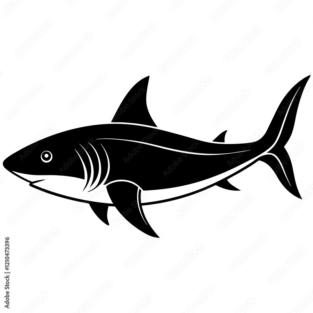 Obraz premium shark silhouette vector illustrator
