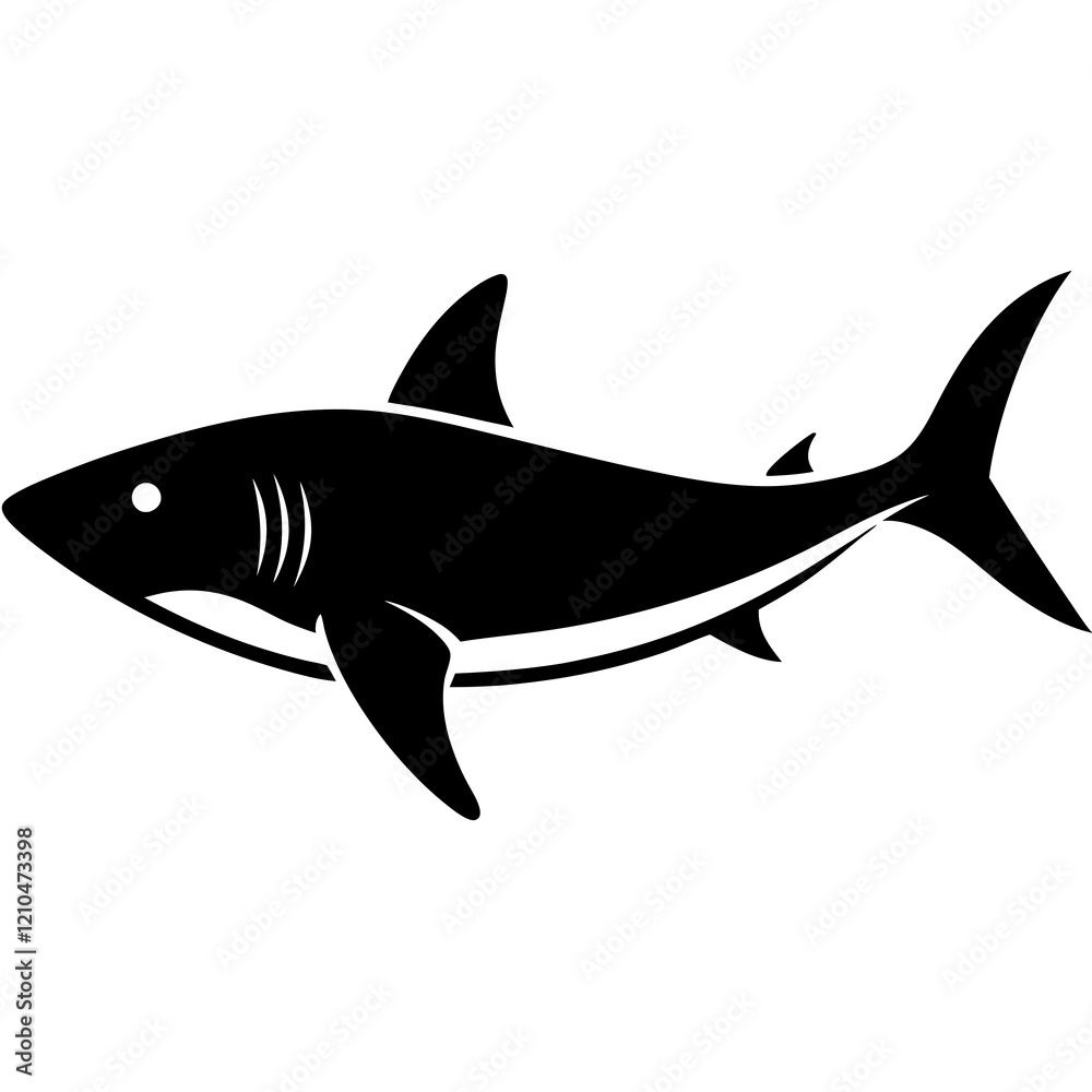 Fototapeta premium shark silhouette vector illustrator