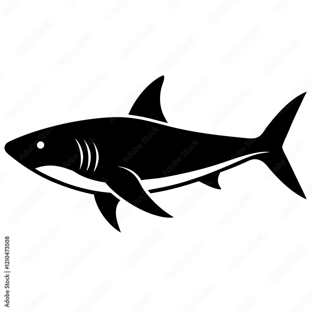 Obraz premium shark silhouette vector illustrator