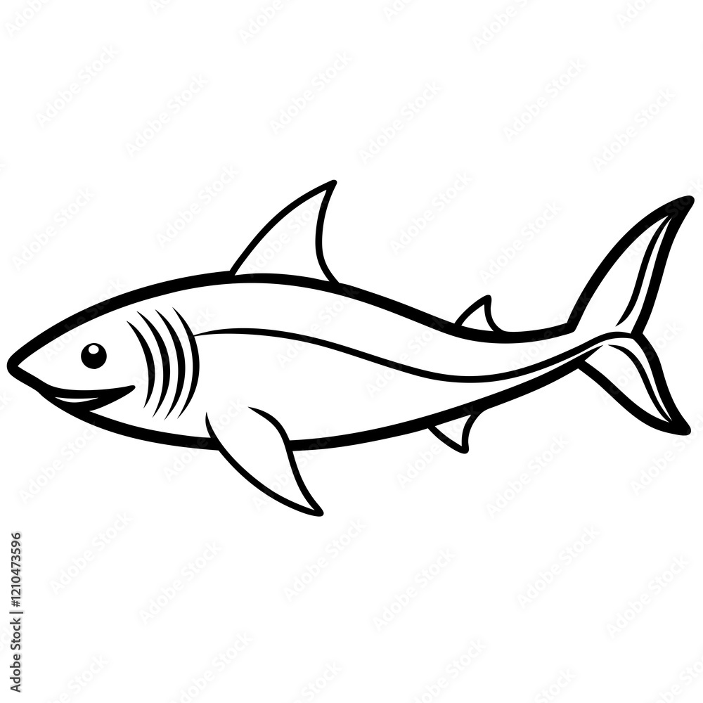 Obraz premium shark line art vector
