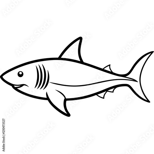 shark line art vector