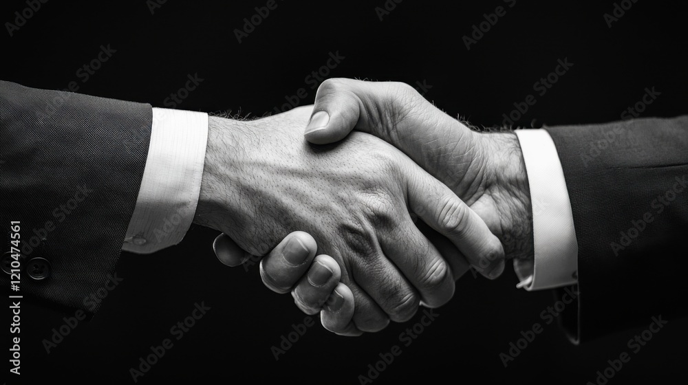 Two Hands Shaking in a Professional Business Agreement Scene Two Hands Shaking in a Professional Business Agreement Scene