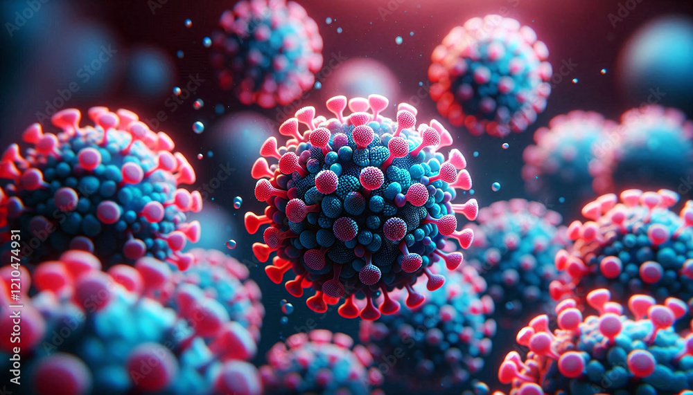 Microscopic View of Virus Cells