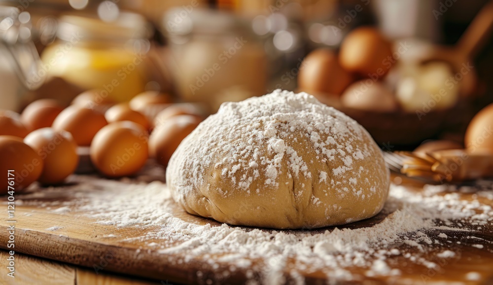 Freshly Kneaded Dough Covered in Flour Freshly Kneaded Dough Covered in Flour