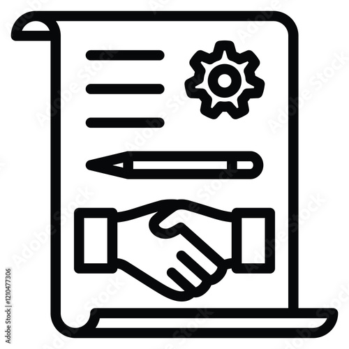 Service Level Agreement (SLA) icon line vector illustration