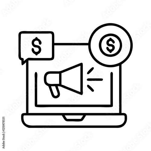 sponsored posts icon, sponsored posts line art - simple line art of sponsored posts, perfect for sponsored posts logos and icons