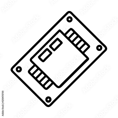 ssd icon, ssd line art - simple line art of ssd, perfect for ssd logos and icons