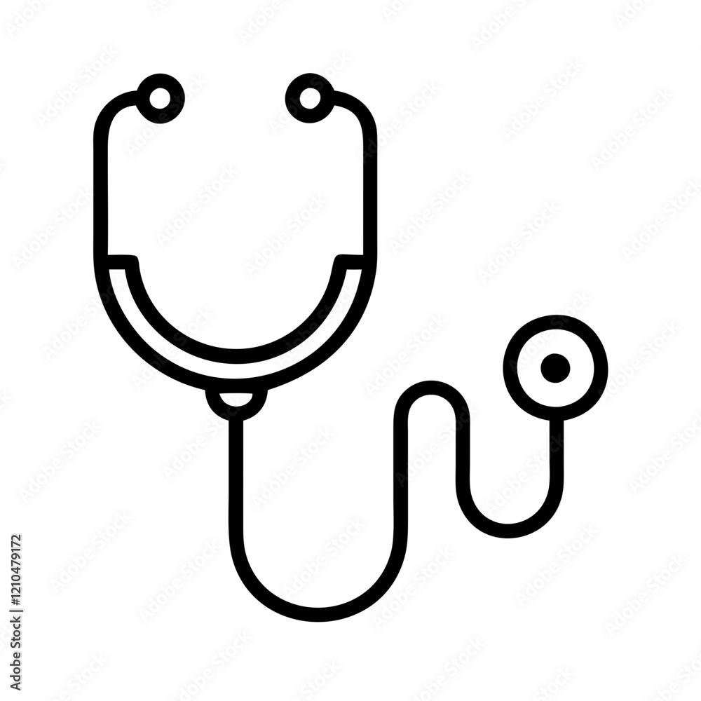 stethoscope icon, stethoscope line art - simple line art of stethoscope, perfect for stethoscope logos and icons stethoscope icon, stethoscope line art - simple line art of stethoscope, perfect for stethoscope logos and icons
