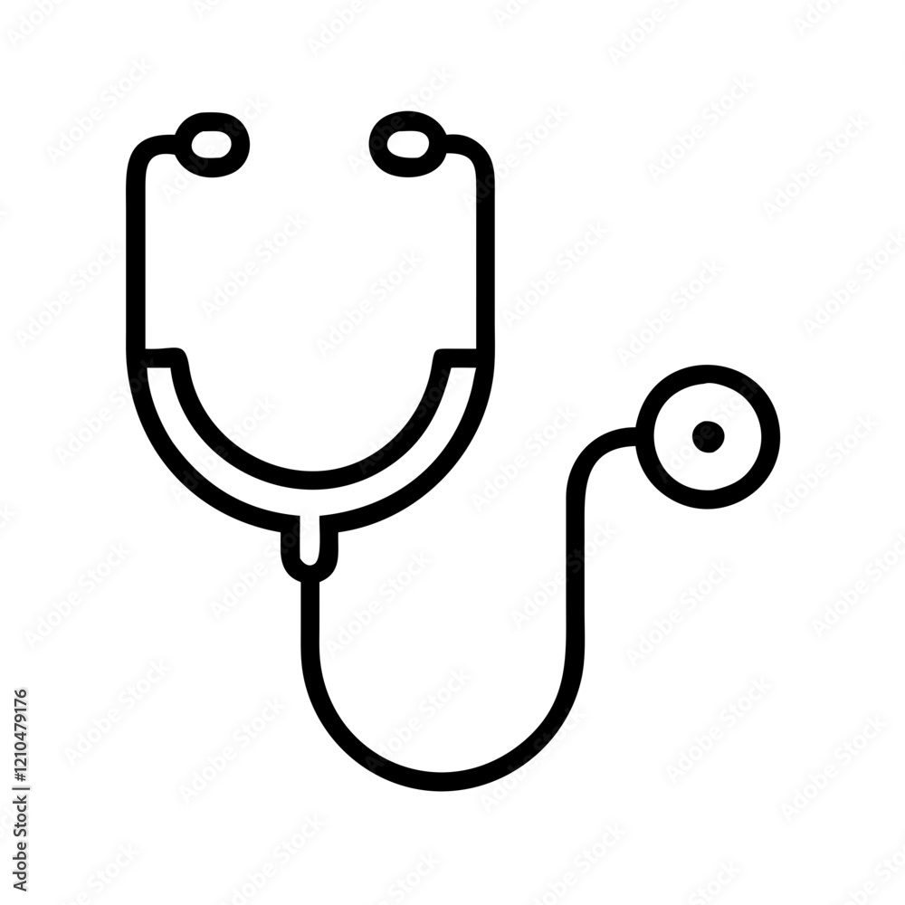 stethoscope icon, stethoscope line art - simple line art of stethoscope, perfect for stethoscope logos and icons stethoscope icon, stethoscope line art - simple line art of stethoscope, perfect for stethoscope logos and icons