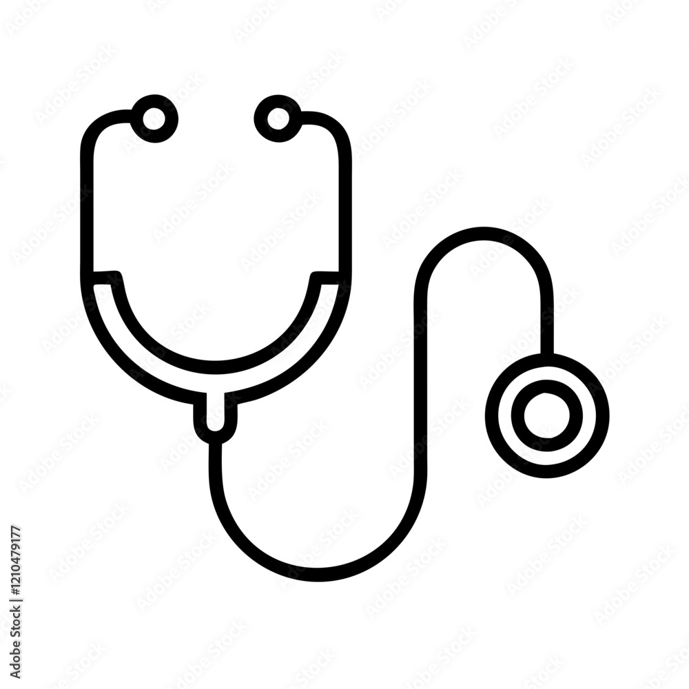 stethoscope icon, stethoscope line art - simple line art of stethoscope, perfect for stethoscope logos and icons stethoscope icon, stethoscope line art - simple line art of stethoscope, perfect for stethoscope logos and icons