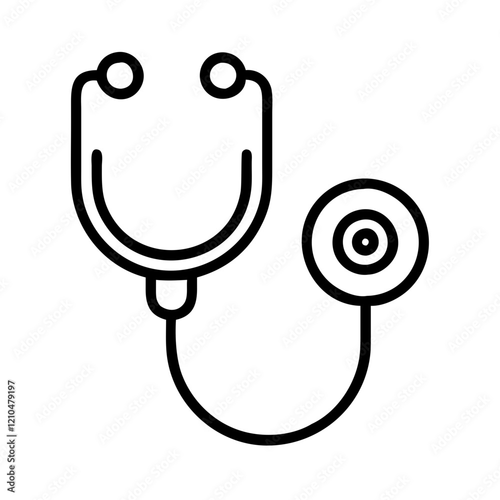 stethoscope icon, stethoscope line art - simple line art of stethoscope, perfect for stethoscope logos and icons stethoscope icon, stethoscope line art - simple line art of stethoscope, perfect for stethoscope logos and icons