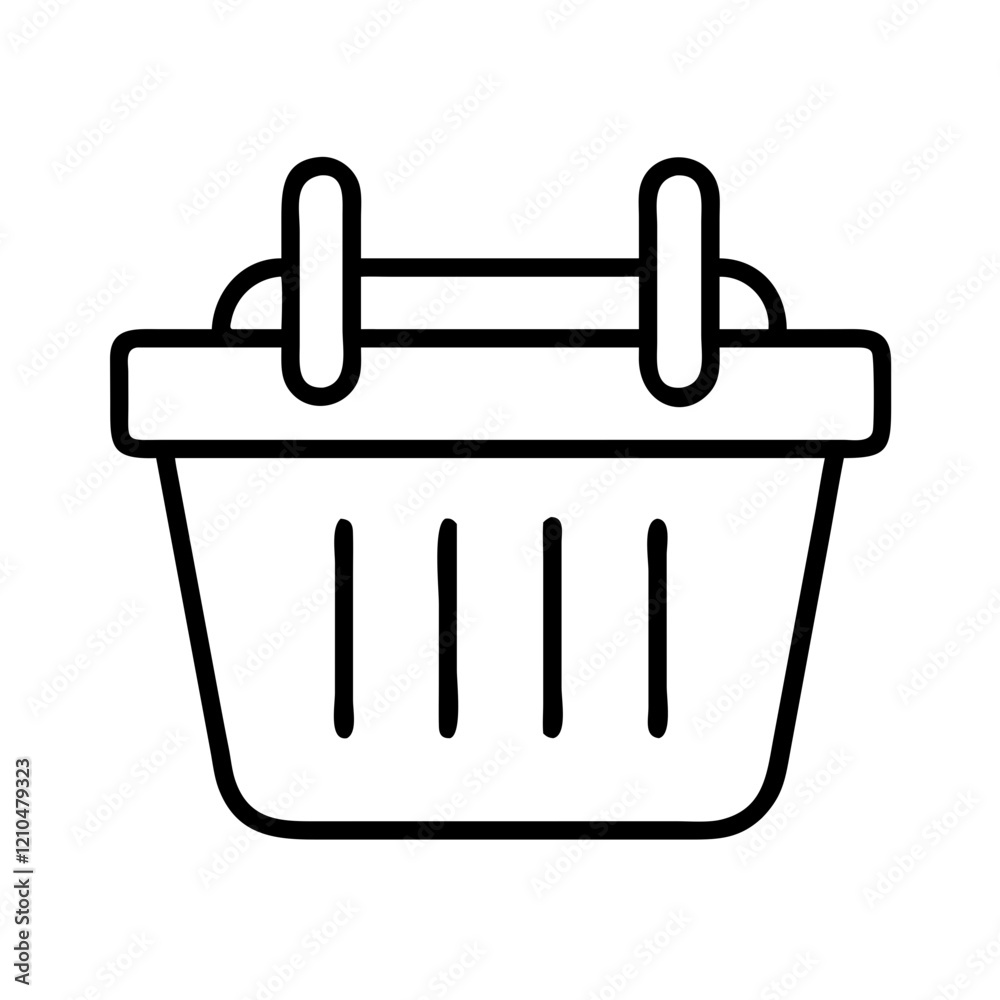 stock basket icon, stock basket line art - simple line art of stock basket, perfect for stock basket logos and icons stock basket icon, stock basket line art - simple line art of stock basket, perfect for stock basket logos and icons
