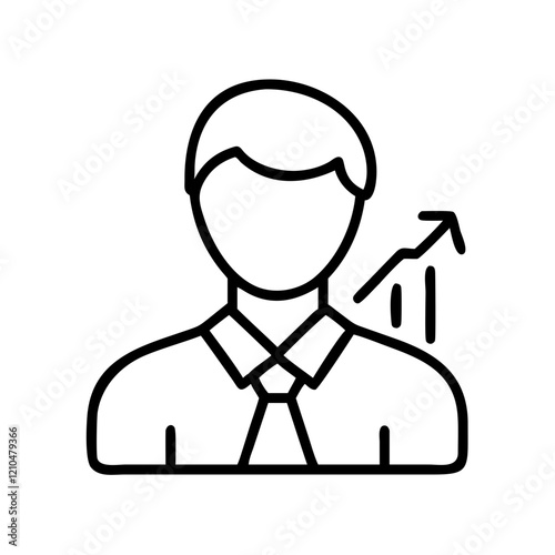 stock broker icon, stock broker line art - simple line art of stock broker, perfect for stock broker logos and icons