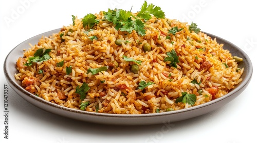 Bombay Biryani on Isolated White Background