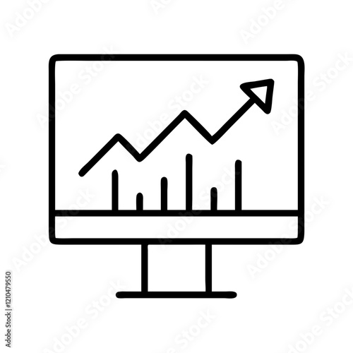 stock ticker icon, stock ticker line art - simple line art of stock ticker, perfect for stock ticker logos and icons