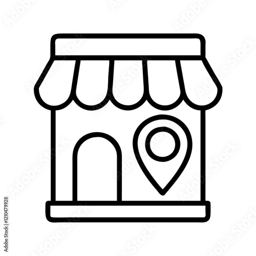 store locator icon, store locator line art - simple line art of store locator, perfect for store locator logos and icons