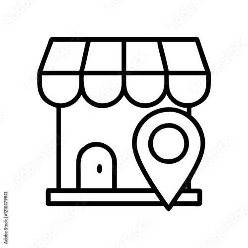 store locator icon, store locator line art - simple line art of store locator, perfect for store locator logos and icons
