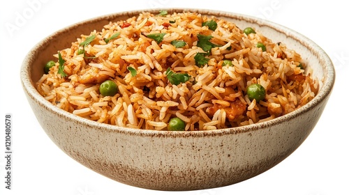 Bombay Biryani on Isolated White Background
