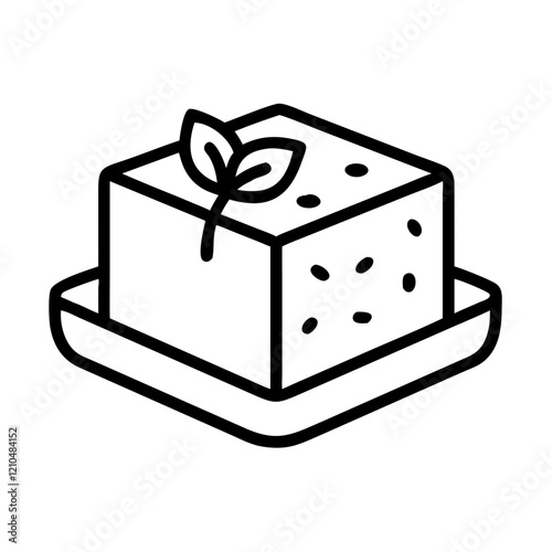 tofu icon, tofu line art - simple line art of tofu, perfect for tofu logos and icons