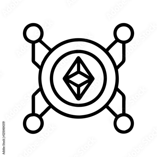 tokenized asset icon, tokenized asset line art - simple line art of tokenized asset, perfect for tokenized asset logos and icons