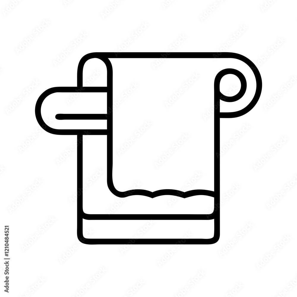 towel icon, towel line art - simple line art of towel, perfect for towel logos and icons towel icon, towel line art - simple line art of towel, perfect for towel logos and icons