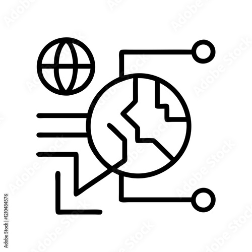 traceroute icon, traceroute line art - simple line art of traceroute, perfect for traceroute logos and icons