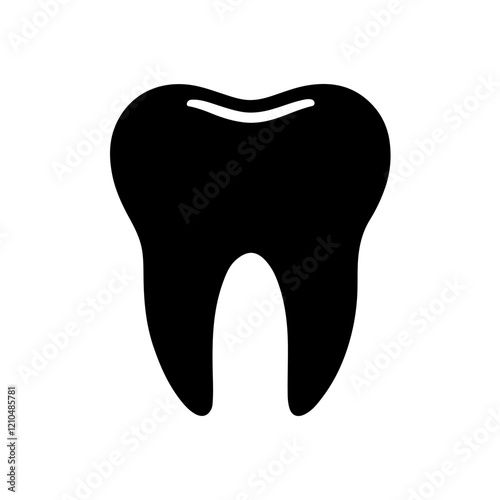 One tooth silhouette icon vector flat illustration design.