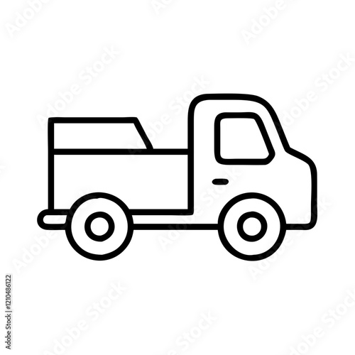 truck icon, truck line art - simple line art of truck, perfect for truck logos and icons