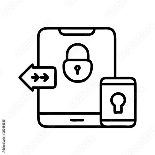 two factor authentication icon, two factor authentication line art - simple line art of two factor authentication, perfect for two factor authentication logos and icons