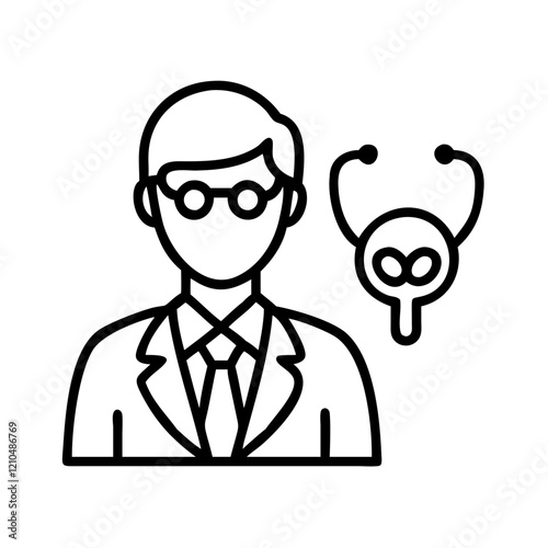 urologist icon, urologist line art - simple line art of urologist, perfect for urologist logos and icons