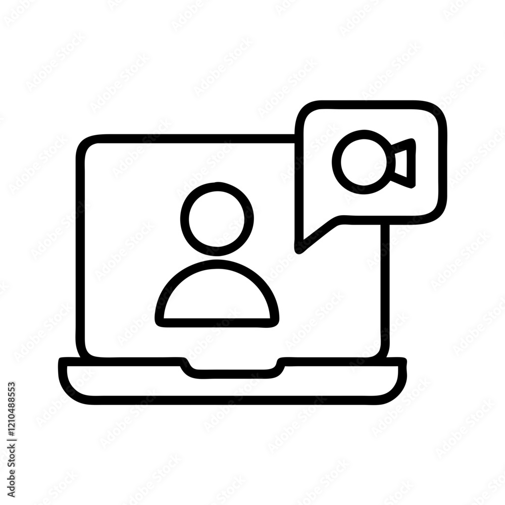 video call icon, video call line art - simple line art of video call, perfect for video call logos and icons video call icon, video call line art - simple line art of video call, perfect for video call logos and icons