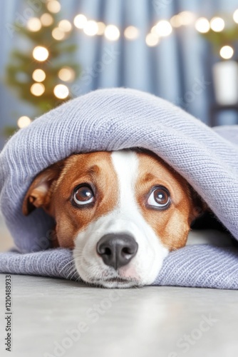 Caught red-pawed stealing a sock with a guilty look in a cozy living room setting photo