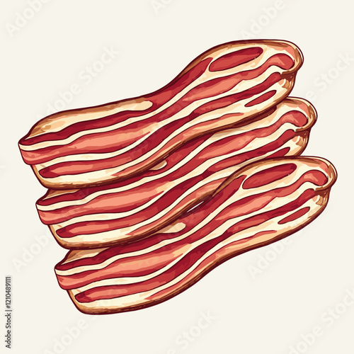 Watercolor Crispy Bacon Strips Artwork