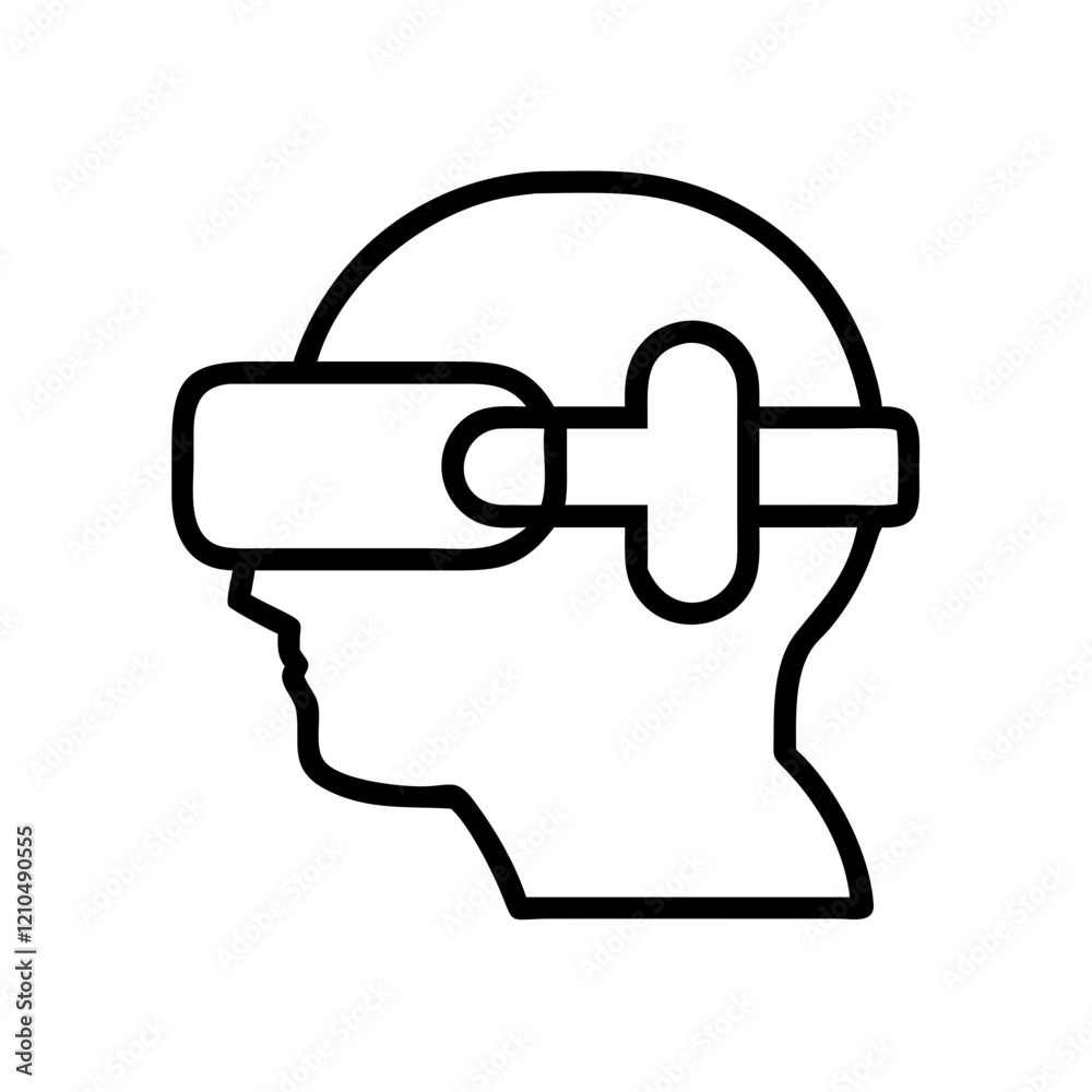vr headset icon, vr headset line art - simple line art of vr headset, perfect for vr headset logos and icons vr headset icon, vr headset line art - simple line art of vr headset, perfect for vr headset logos and icons