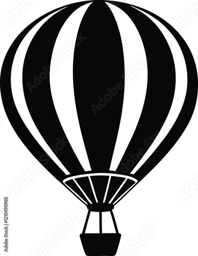 Hot Air Balloon silhouette,Hot Air Balloon black silhouette icon