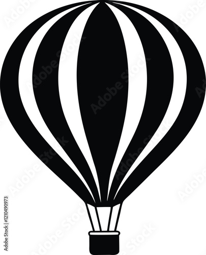 Hot Air Balloon silhouette,Hot Air Balloon black silhouette icon